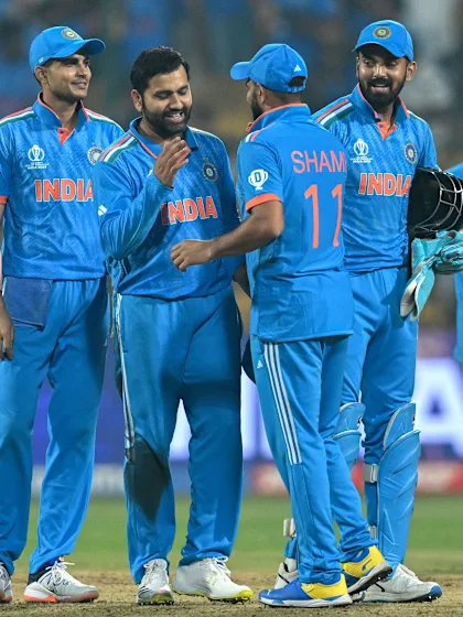 Logo of India win their ninth successive contest in CWC23