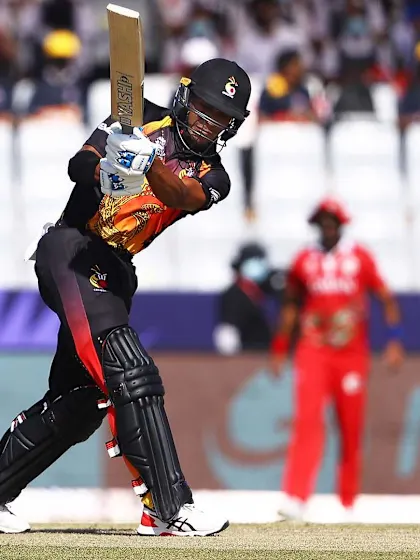 Charles Amini hits first six of T20 World Cup 2021