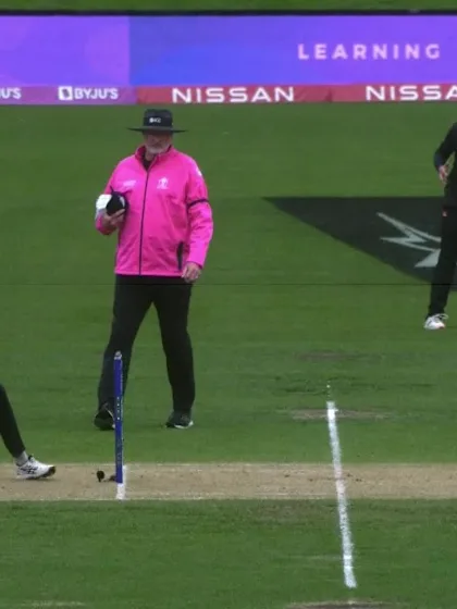 Logo of WICKET: Alam run out from an out-field throw