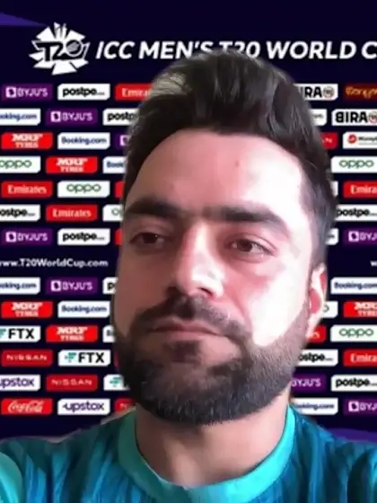 28 October - Dubai - Afghanistan player Rashid Khan pre-match press conference