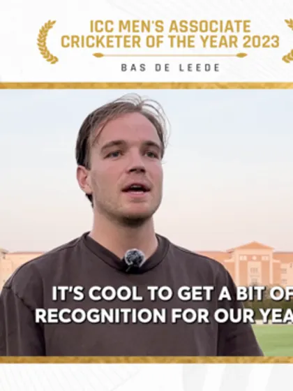 'Special year': Bas de Leede accepts Men's Associate Cricket of the Year award