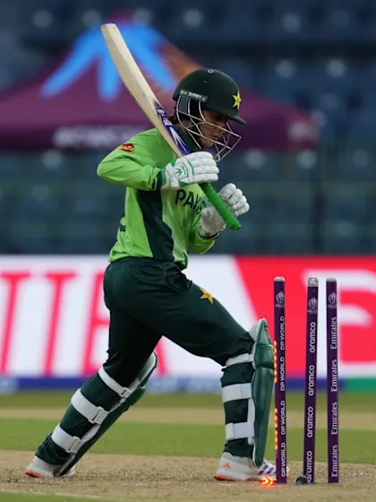 Nashra Sandhu's hit-wicket dismissal | CWC25