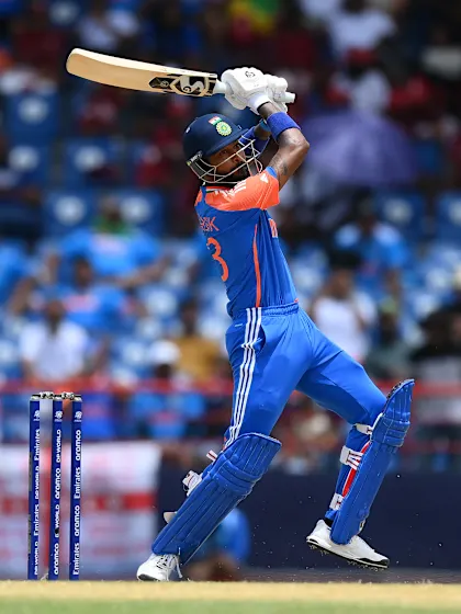 Logo of Hardik Pandya slams two powerful sixes to boost India’s total | AUS v IND | T20WC 2024