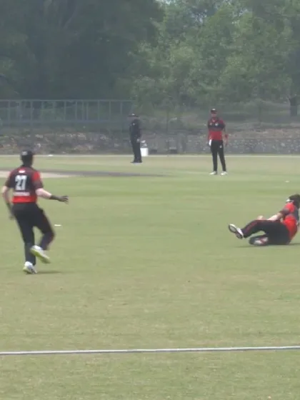 ICC CWC Challenge Group A – MAL v SIN: Tim David takes a brilliant catch to dismiss Malaysia's Aziz