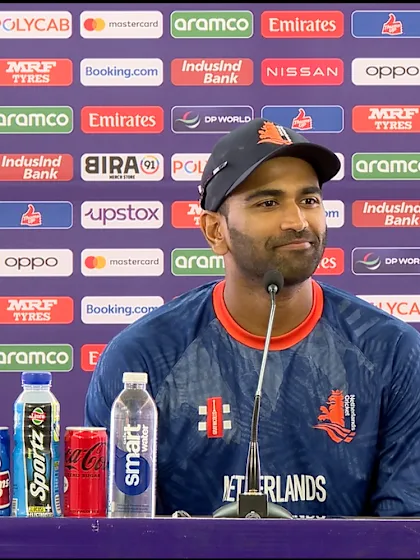 20 October - Lucknow - Netherlands player Teja Nidamanuru pre-match press conference