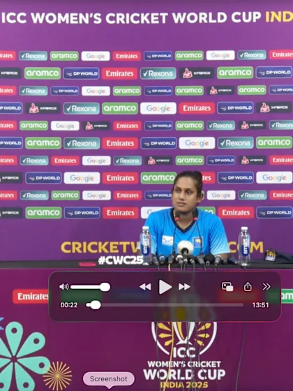 Chamari Athapaththu | ICC WCW25 | Sri Lanka Pre-match press conference | 30 Sept '25