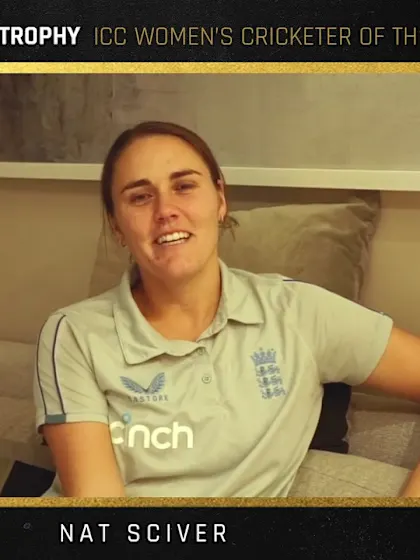 England's Nat Sciver accepts Rachael Heyhoe Flint Trophy for ICC Women’s Cricketer of the Year 2022