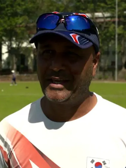 ICC Men’s T20 World Cup EAP B Qualifier: South Korea coach Nasir Khan speaks before the game against Indonesia