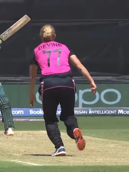 Logo of WT20WC: NZ v Ban – Sobhana Mostary is caught by Suzie Bates