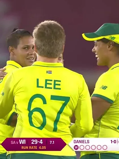 WI v SA: Moseline Daniels rattles Shemaine Campbelle's stumps