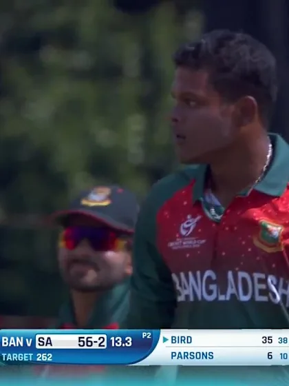 ICC U19 CWC: SA v BAN – Bird flicks, but is caught at midwicket
