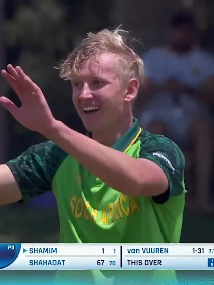 ICC U19 CWC: SA v BAN – Van Vuren runs out Shamim with weaker hand