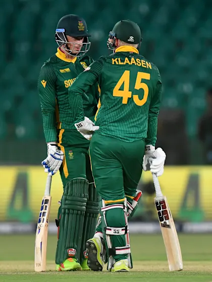 Logo of Klaasen and van der Dussen power South Africa on | ENG v SA | Champions Trophy 2025