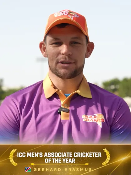 Logo of Gerhard Erasmus wins Men's Associate Cricketer of the Year | ICC Awards 2024