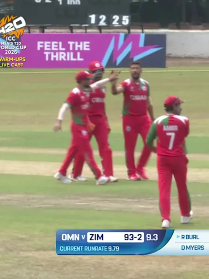Ryan Burl - Wicket - Zimbabwe vs Oman