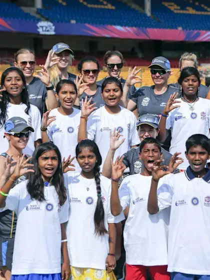 ICC Cricket For Good and Team Swachh clinic with the New Zealand White Ferns