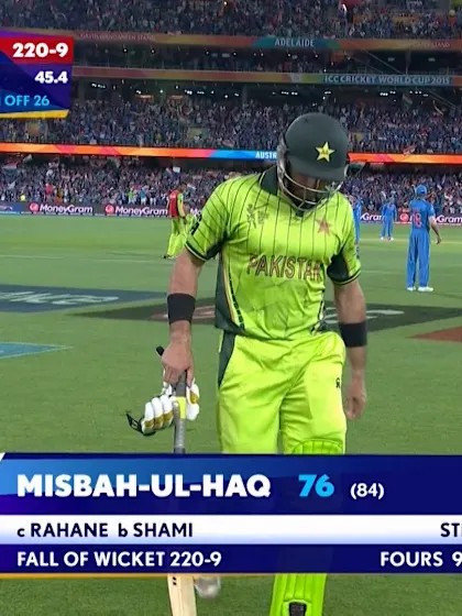 Misbah ul Haq wicket – IND vs PAK