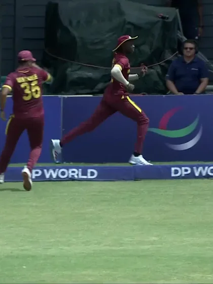 J Rowles with a Four vs. West Indies