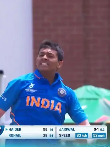 ICC U19 CWC: IND v PAK – Ali is dismissed as India's Jaiswal punt pays off