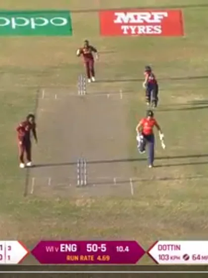 WI v ENG: Direct hit catches Lauren Winfield short