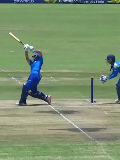 Uzairullah Niazai with a Four vs. India