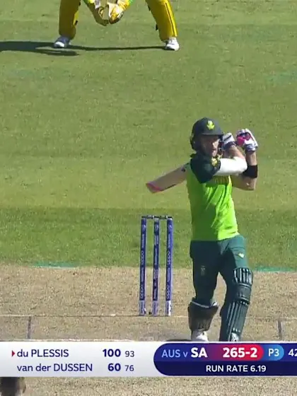 Logo of CWC19: AUS v SA - Du Plessis is caught at third man after reaching century  