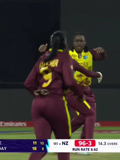 Logo of Brooke Halliday - Wicket - West Indies vs New Zealand