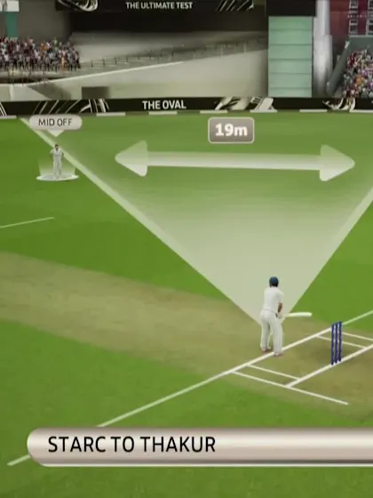Logo of Four! Shardul Thakur's cracking shot off Starc | WTC23 Final