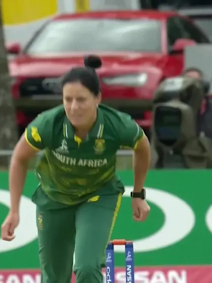 Logo of WICKET: Afy Fletcher is bowled by Marizanne Kapp