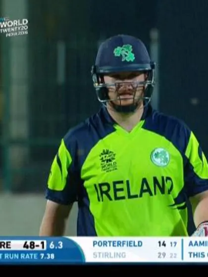 Paul Stirling Wicket Fall IRE V OMA Video ICC WT20 2016