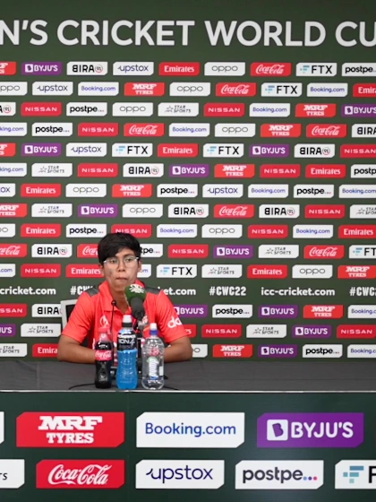 14 March - Hamilton - Bangladesh player Fahima Khatun post-match press conference