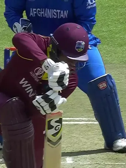 Nabi claims his 100th ODI wicket by dismissing Hetmyer