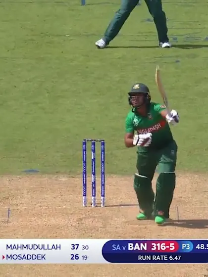 Logo of CWC19: SA v BAN - Mosaddek chips Morris to mid-off