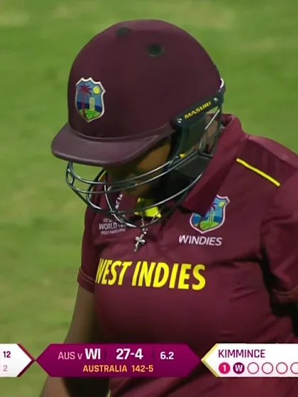 WI v AUS: Natasha McLean falls for a duck