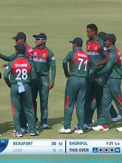 ICC U19 CWC: SA v BAN – Tanzim Hasan takes a screamer to see off Lees