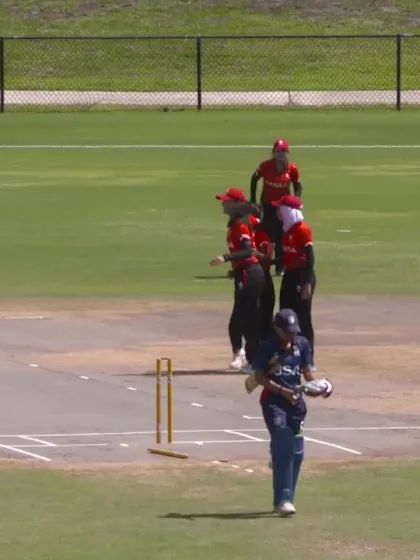 Women's Qualifier 2019 - Americas: USA v Canada, Match 3 - Canada claim an early wicket