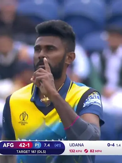 Logo of CWC19: AFG v SL - Udana gets the wicket of Rahmat