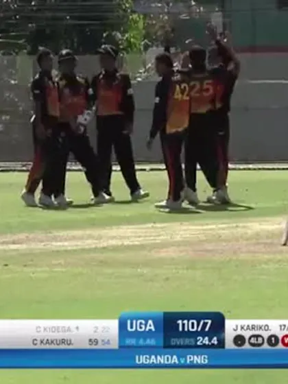 John Kariko's five-wicket haul | UGA v PNG | ICC U19 Men’s CWC 2022
