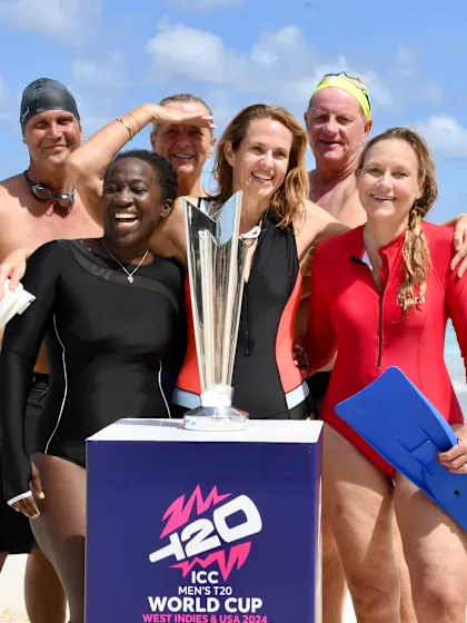 Logo of ICC Men's T20 World Cup Trophy Tour reaches the destination of the T20 World Cup Final -- Barbados