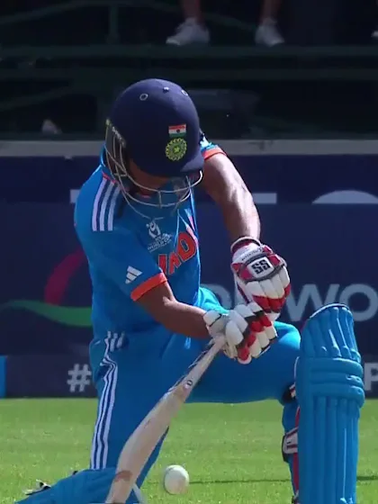 Logo of Sachin Dhas with a Four vs. South Africa