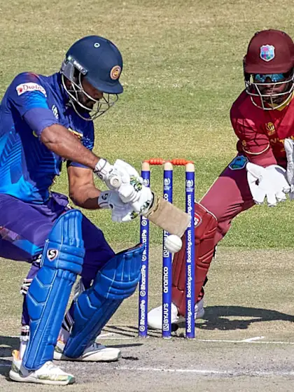 Logo of Dimuth Karunaratne fifty takes Sri Lanka to brink of victory | CWC23 Qualifier