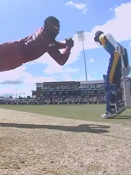 Logo of CWC19: SL v WI - Fabian Allen caught and bowled slo-mo