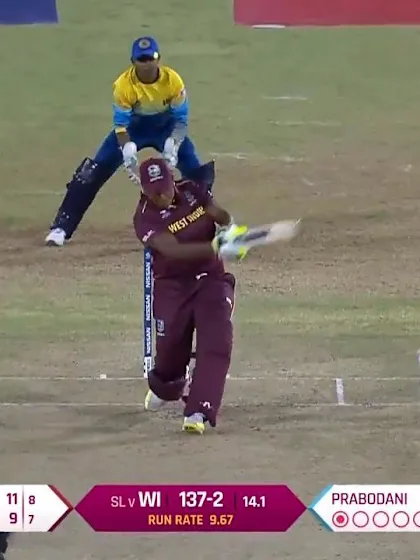 WI v SL: Natasha Mclean slams a massive six over mid-wicket