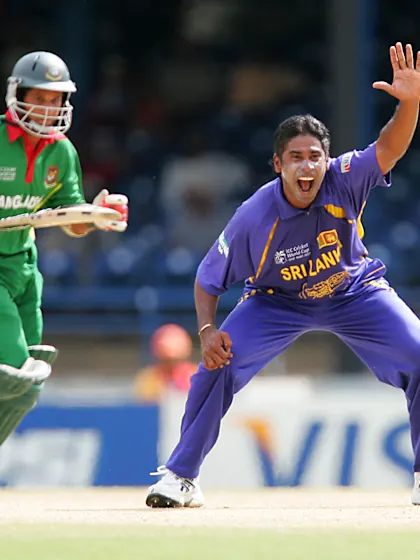 Celebrating Chaminda Vaas at the ICC Cricket World Cup