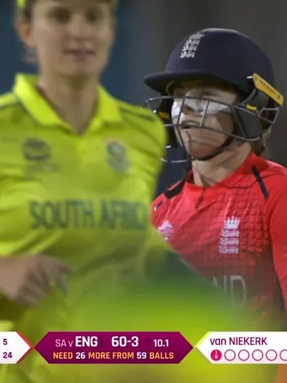 Logo of ENG v SA: Tammy Beaumont caught in the deep