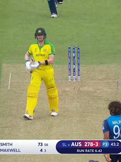 CWC19: SL v AUS - Malinga bowls Smith with a yorker