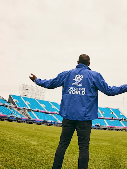 Usain Bolt along with cricket icons and New York sports stars at the Nassau County International Cricket Stadium