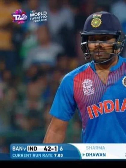 Rohit Sharma Wicket Fall IND V BAN Video ICC WT20 2016