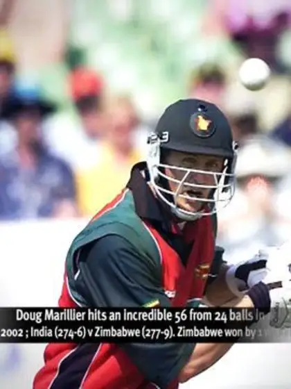 Doug Marillier hits an incredible 56 from 24 balls in at number 10.