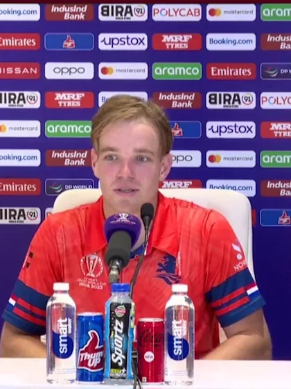 28 October - Kolkata - Netherlands player Bas de Leede post-match press conference